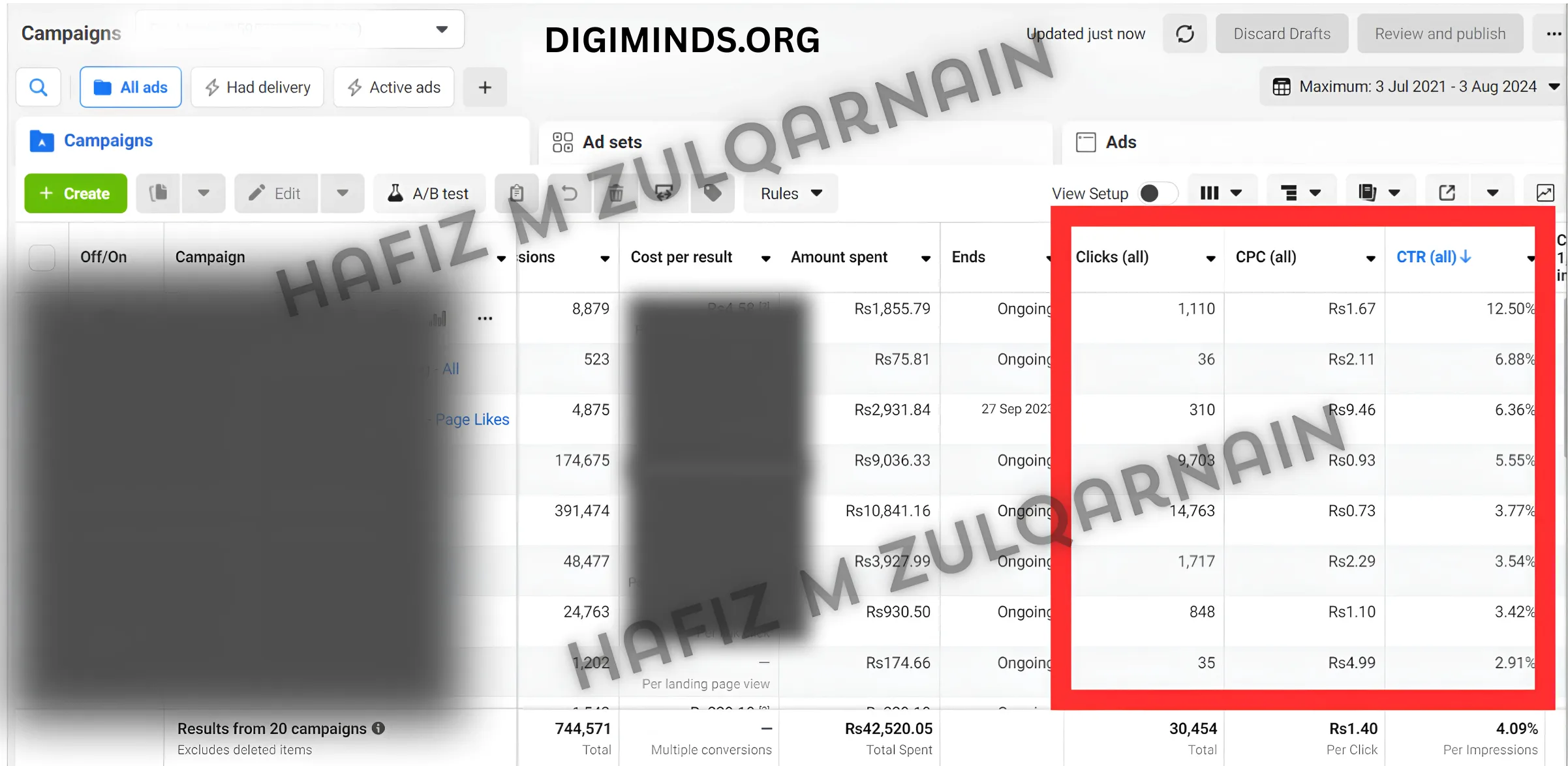 Meta Ads Manager dashboard for a real estate lead-generation funnel with appointment conversions